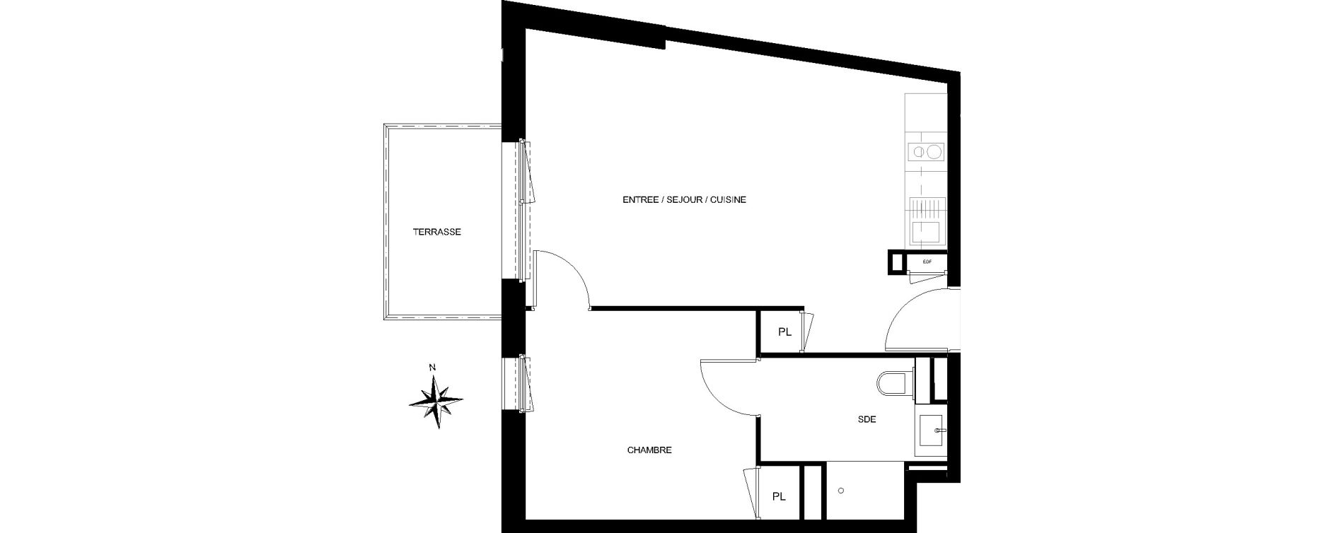 Appartement T2 de 44,11 m2 &agrave; Quiberon Centre