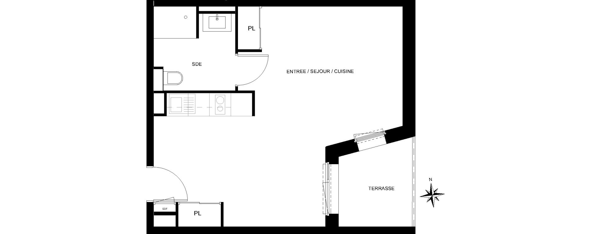 Studio de 36,40 m2 &agrave; Quiberon Centre