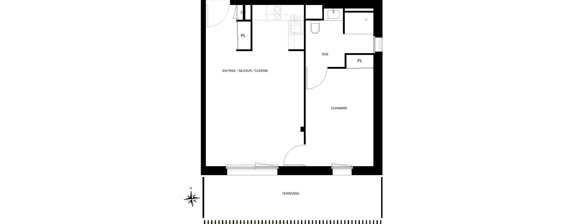Appartement T2 de 44,87 m2 &agrave; Quiberon Centre