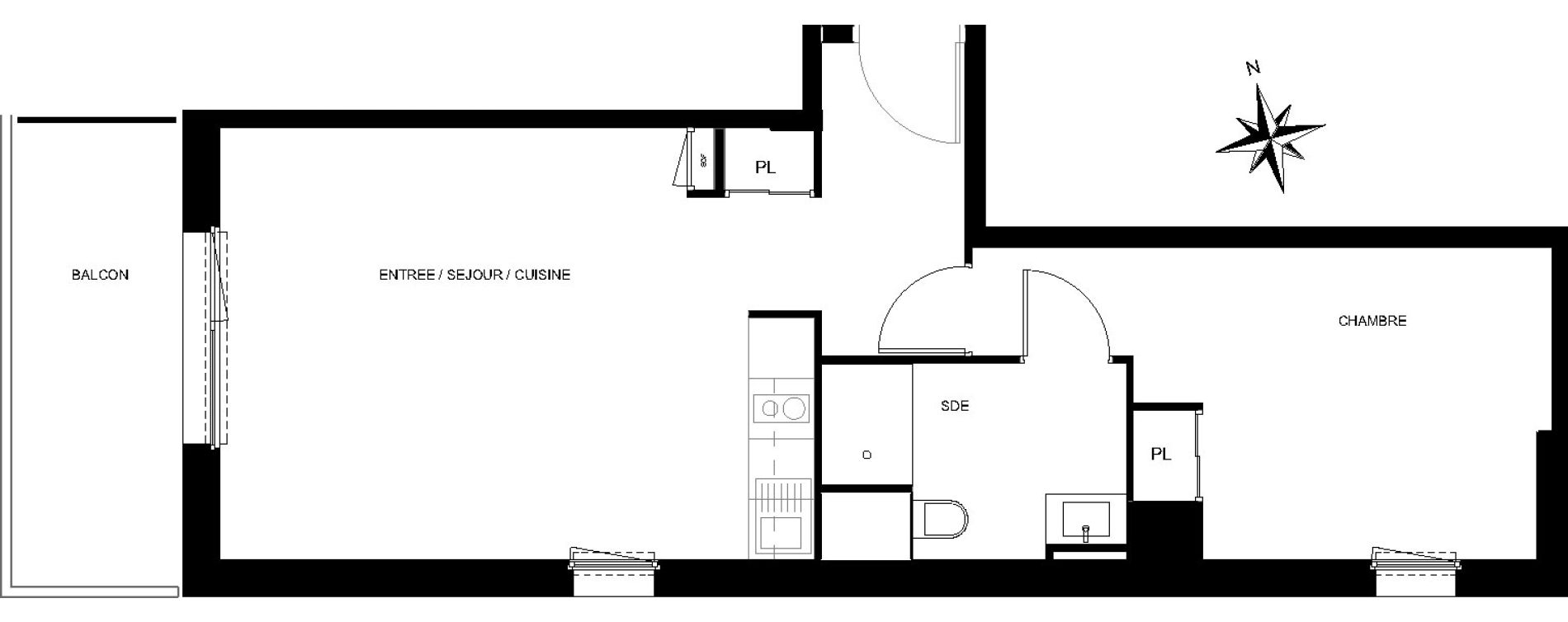 Appartement T2 de 48,42 m2 &agrave; Quiberon Centre