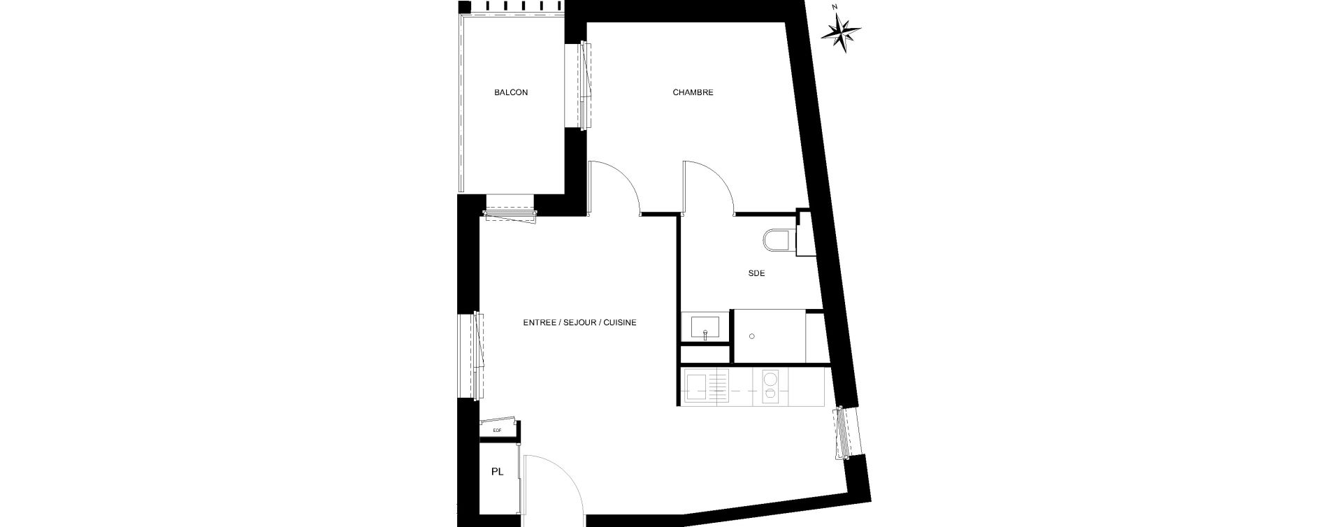 Appartement T2 de 38,92 m2 &agrave; Quiberon Centre