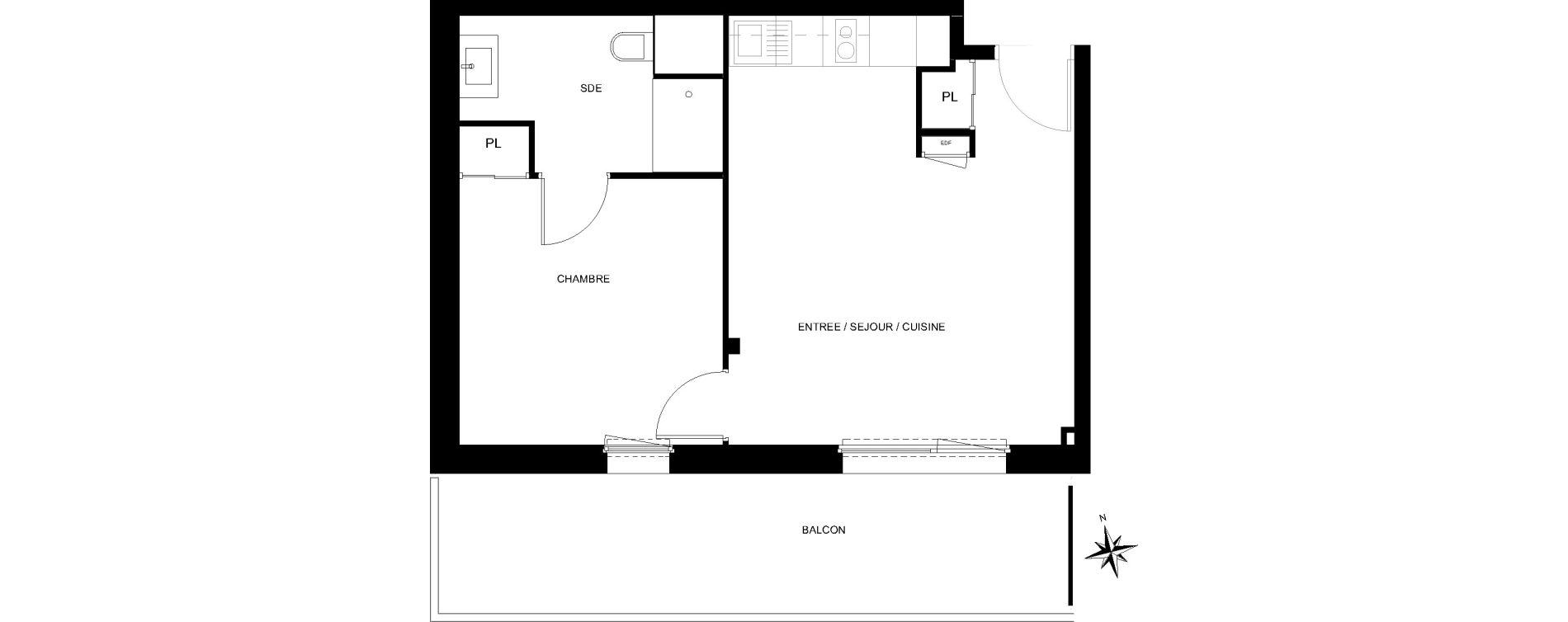 Appartement T2 de 40,93 m2 &agrave; Quiberon Centre