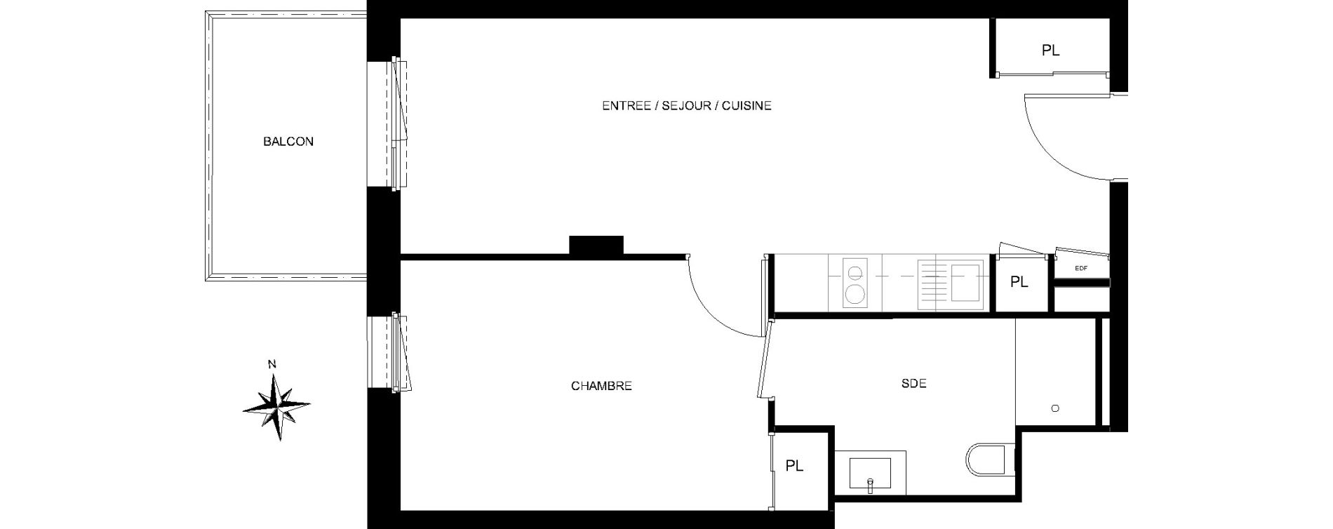 Appartement T2 de 40,65 m2 &agrave; Quiberon Centre