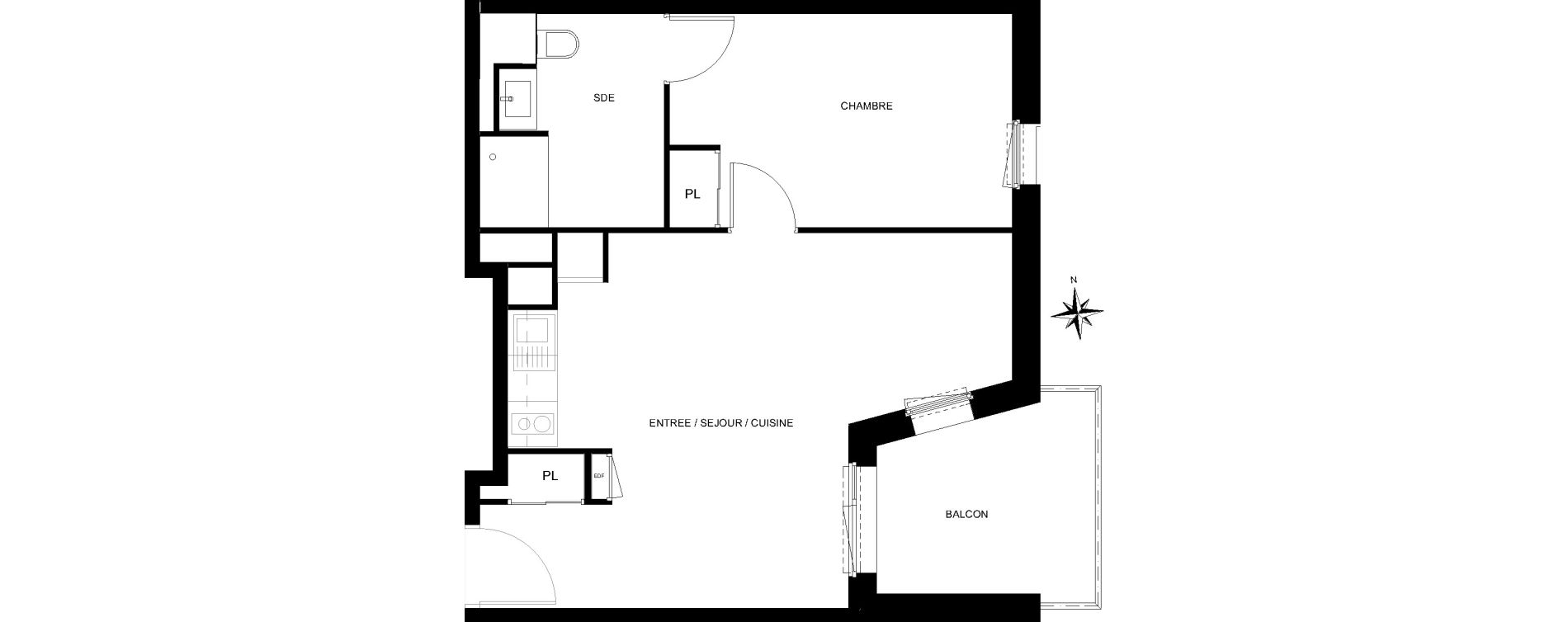 Appartement T2 de 45,05 m2 &agrave; Quiberon Centre