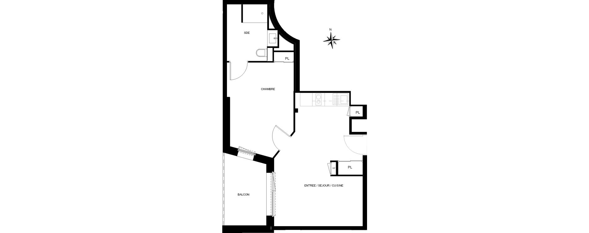 Appartement T2 de 44,02 m2 &agrave; Quiberon Centre