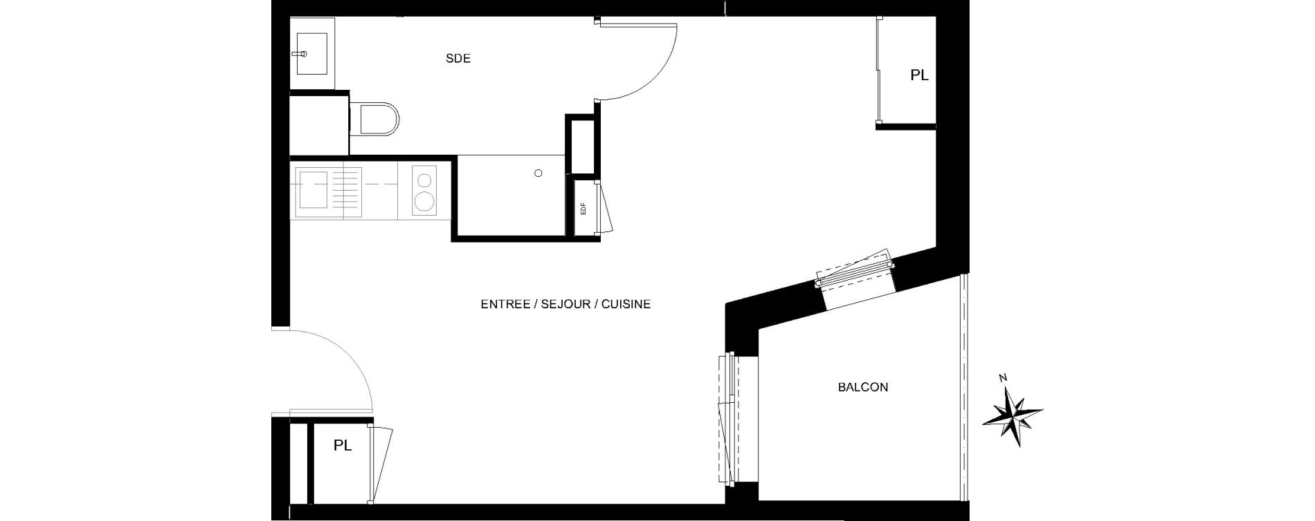Studio de 31,43 m2 &agrave; Quiberon Centre