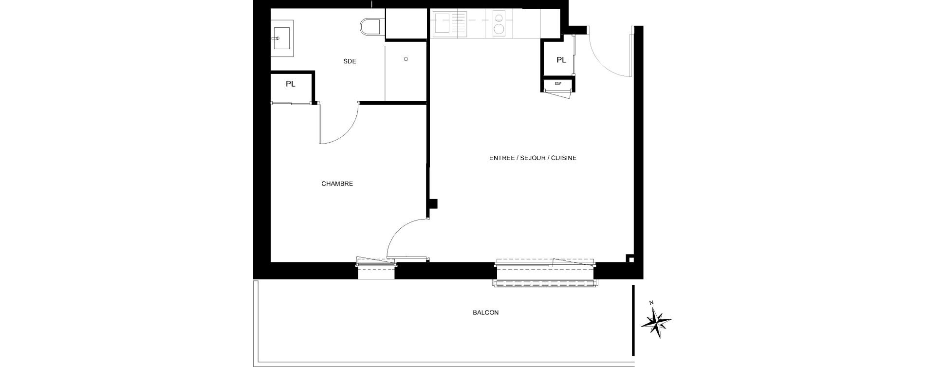 Appartement T2 de 40,86 m2 &agrave; Quiberon Centre