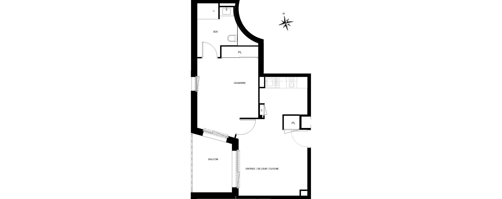 Appartement T2 de 43,78 m2 &agrave; Quiberon Centre