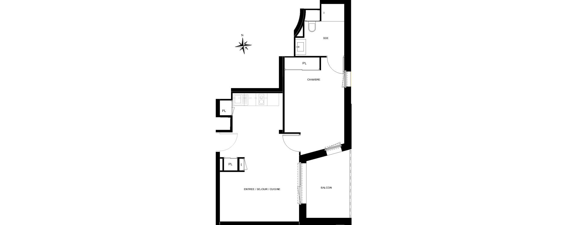 Appartement T2 de 43,76 m2 &agrave; Quiberon Centre