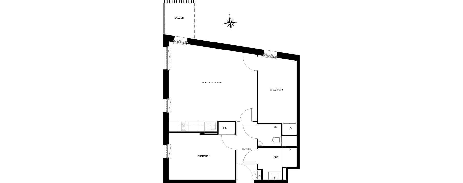 Appartement T3 de 60,37 m2 &agrave; Quiberon Centre