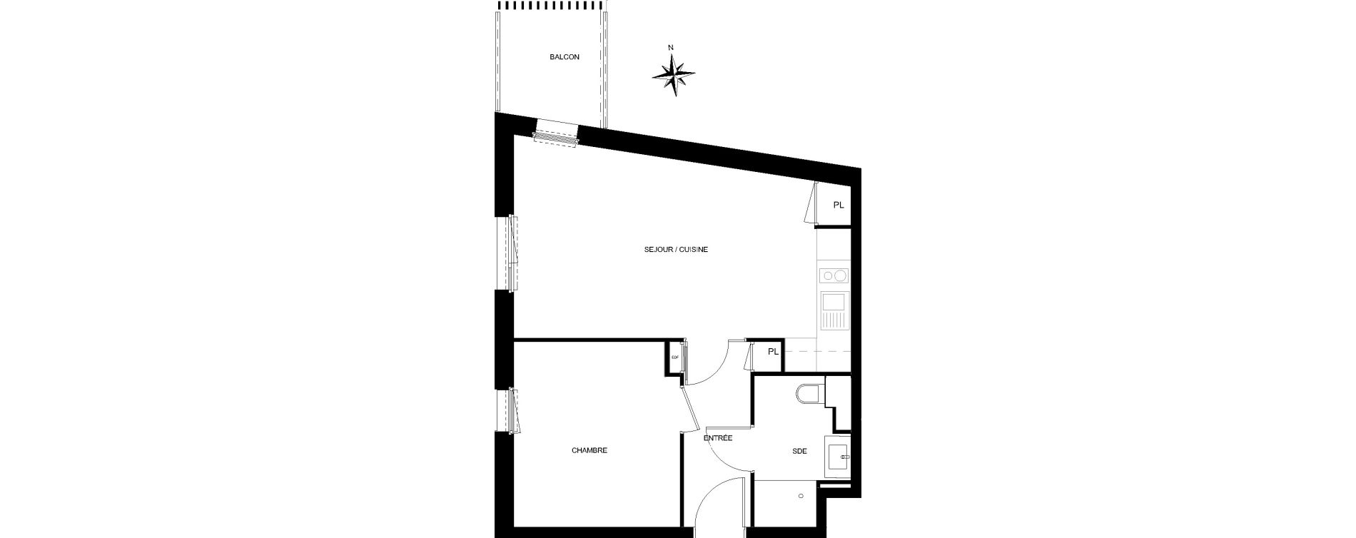 Appartement T2 de 43,43 m2 &agrave; Quiberon Centre