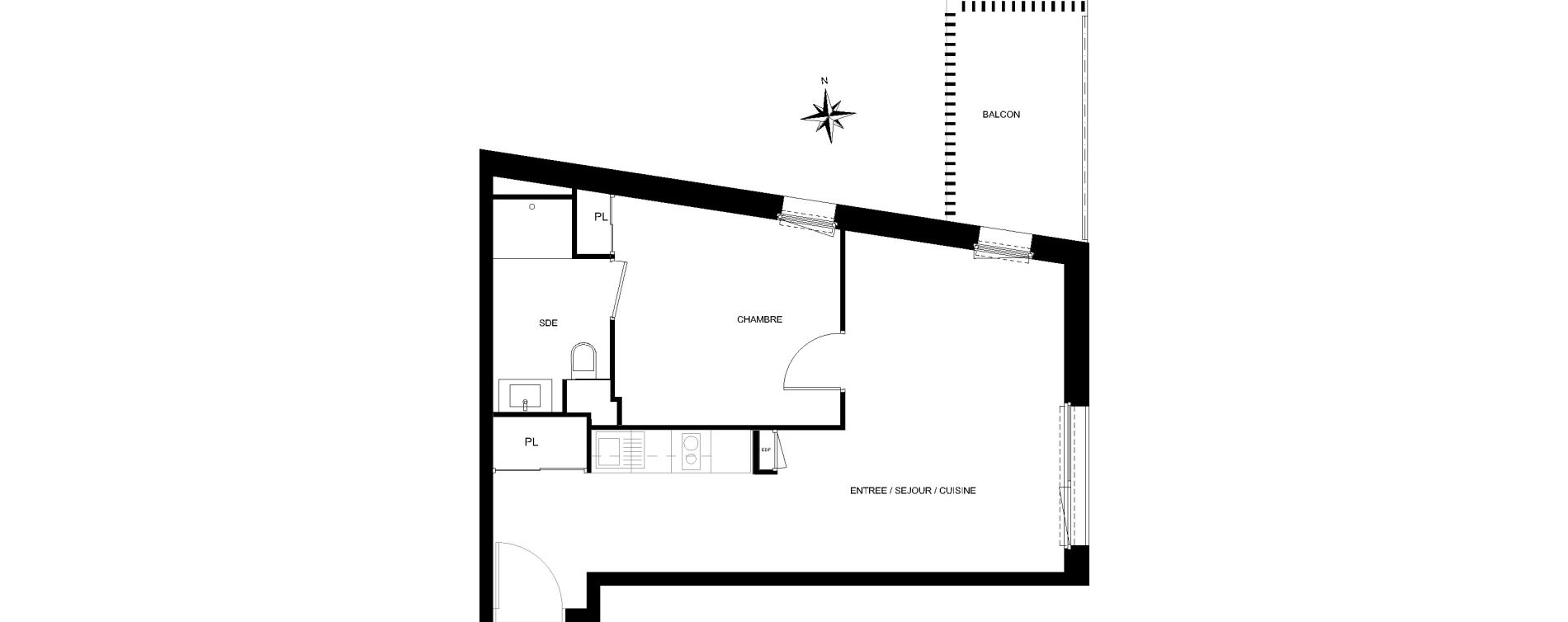 Appartement T2 de 44,65 m2 &agrave; Quiberon Centre