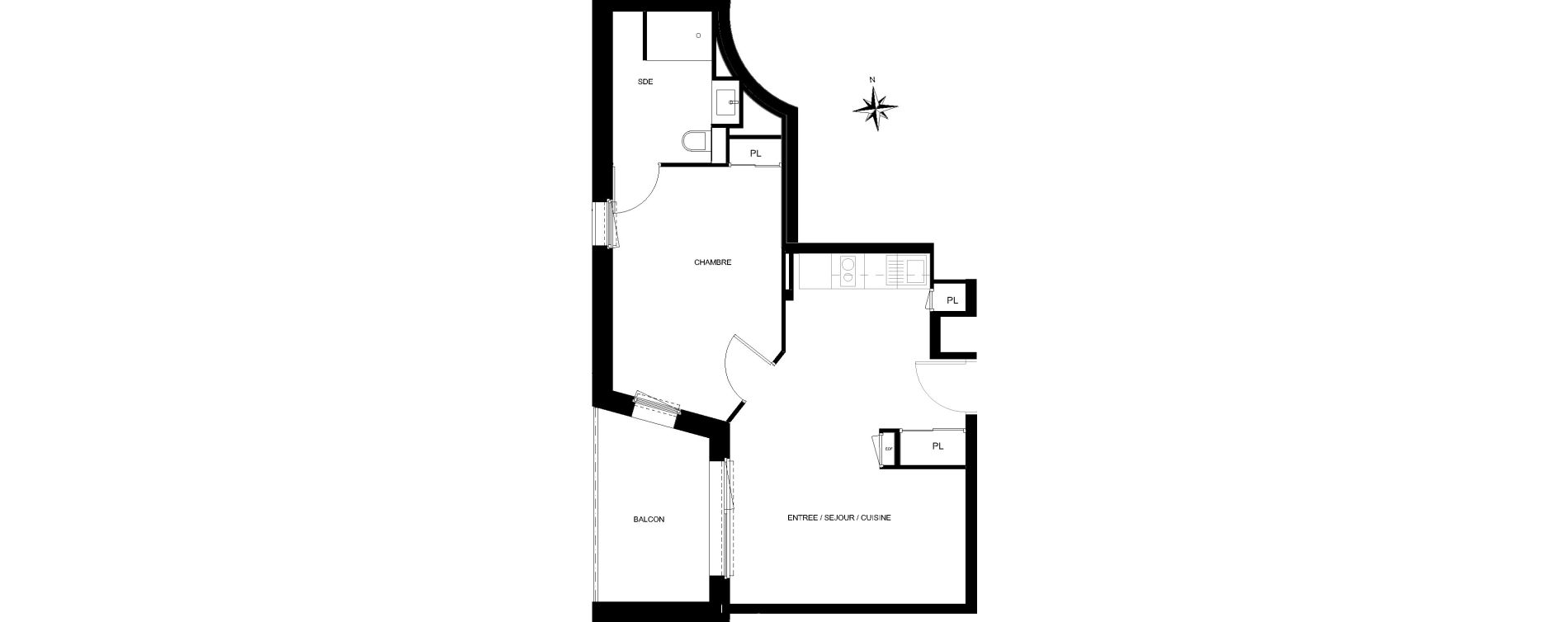 Appartement T2 de 43,24 m2 &agrave; Quiberon Centre