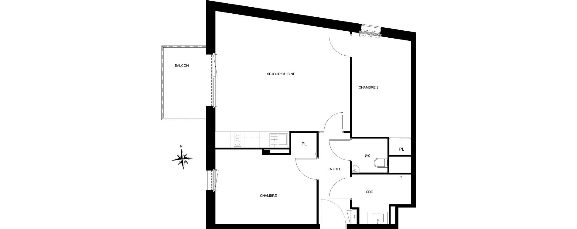 Appartement T3 de 60,57 m2 &agrave; Quiberon Centre