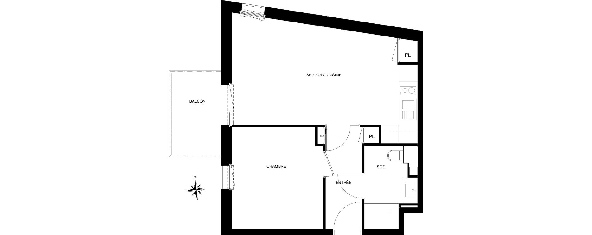 Appartement T2 de 43,51 m2 &agrave; Quiberon Centre