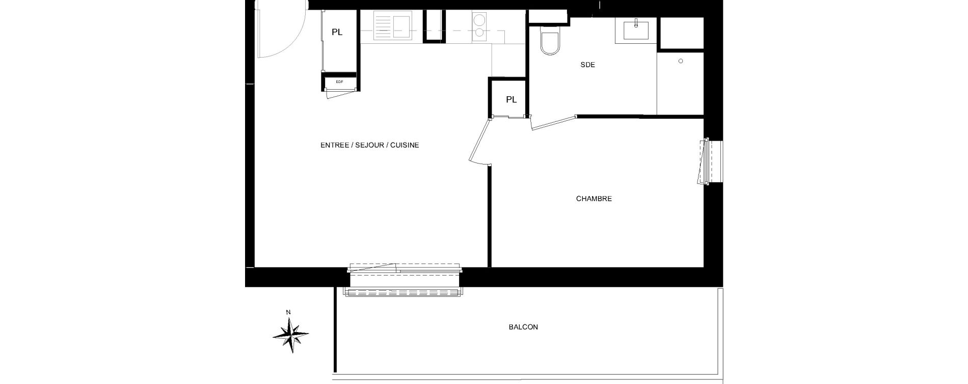 Appartement T2 de 40,19 m2 &agrave; Quiberon Centre