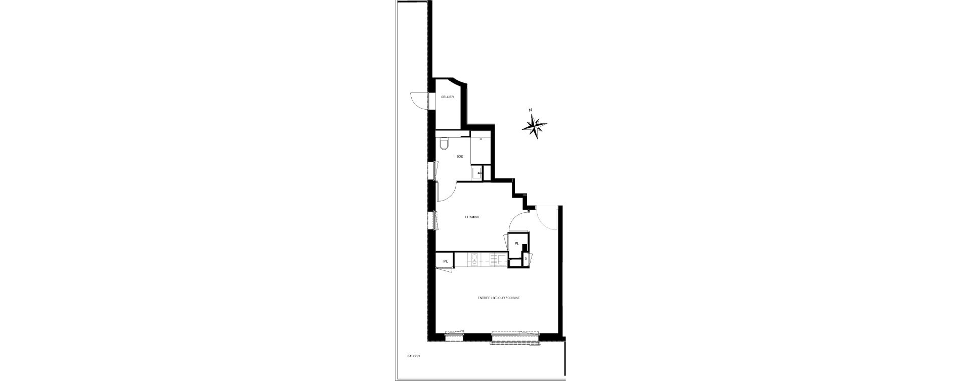 Appartement T2 de 39,27 m2 &agrave; Quiberon Centre