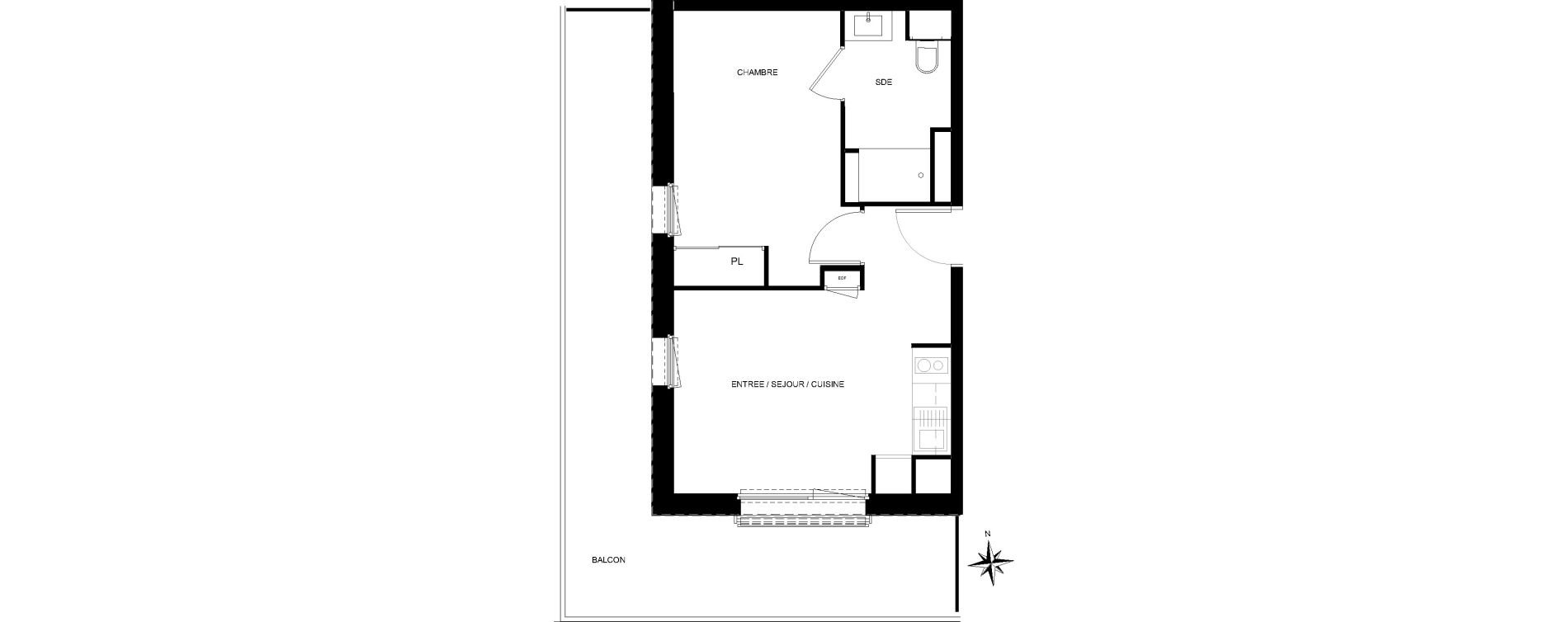 Appartement T2 de 35,31 m2 &agrave; Quiberon Centre