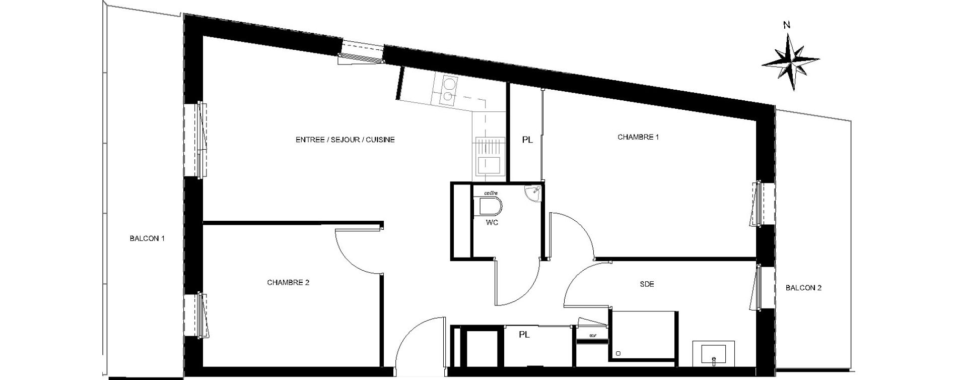 Appartement T3 de 54,61 m2 &agrave; Quiberon Centre
