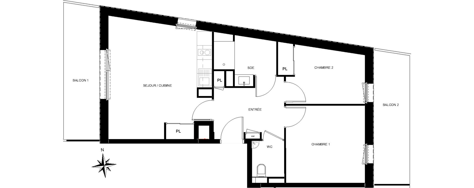 Appartement T3 de 55,04 m2 &agrave; Quiberon Centre