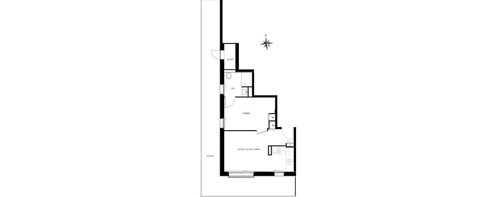 Appartement T2 de 39,09 m2 &agrave; Quiberon Centre