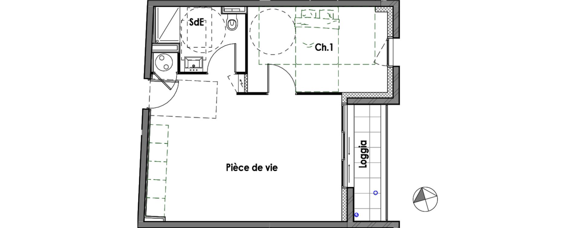 Appartement T2 de 51,24 m2 &agrave; Quiberon Centre