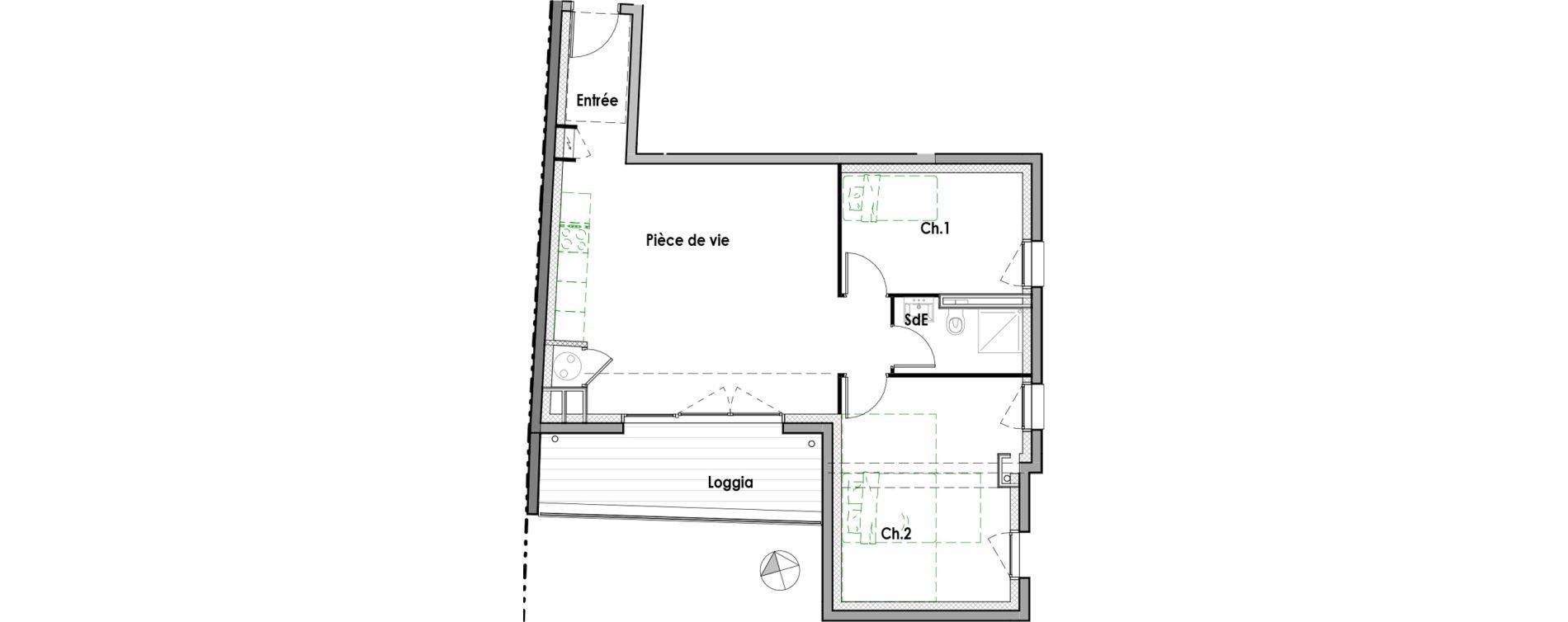 Appartement T3 de 62,35 m2 &agrave; Quiberon Centre