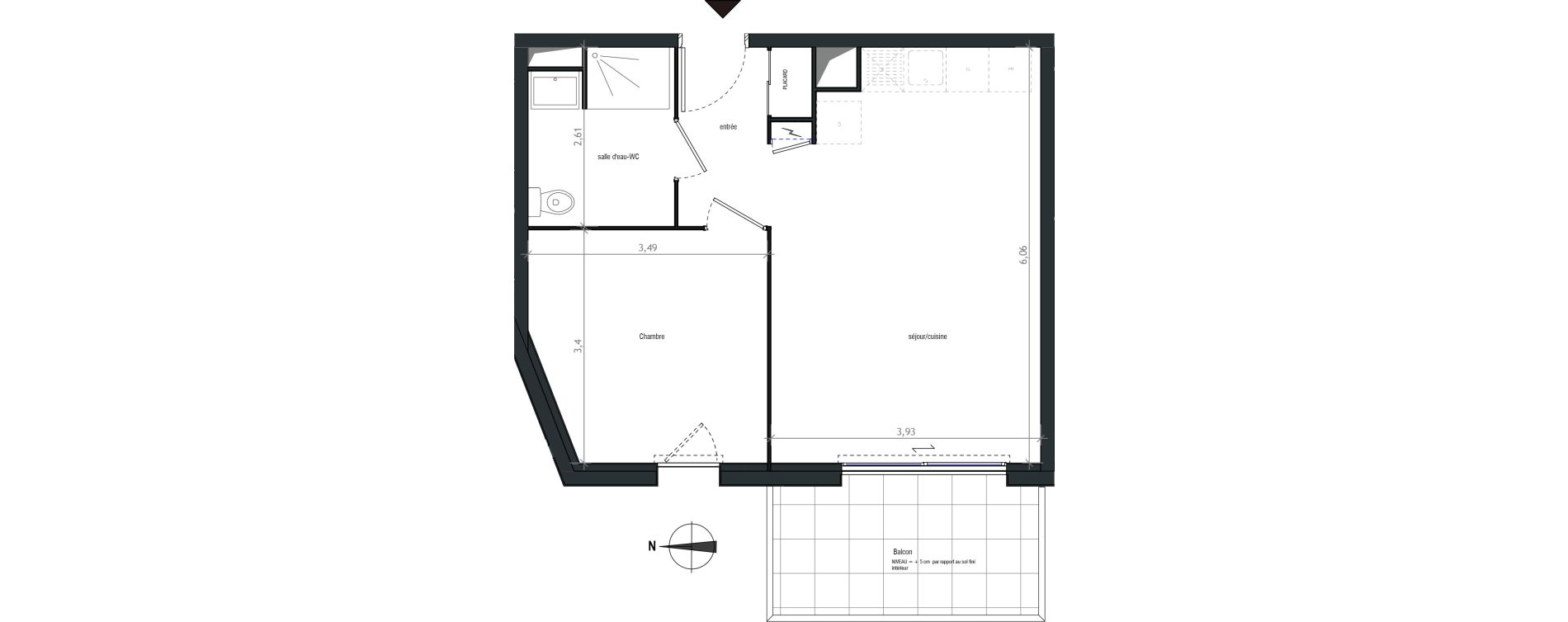 Appartement T2 de 43,10 m2 &agrave; Sarzeau Francheville - sarzeau