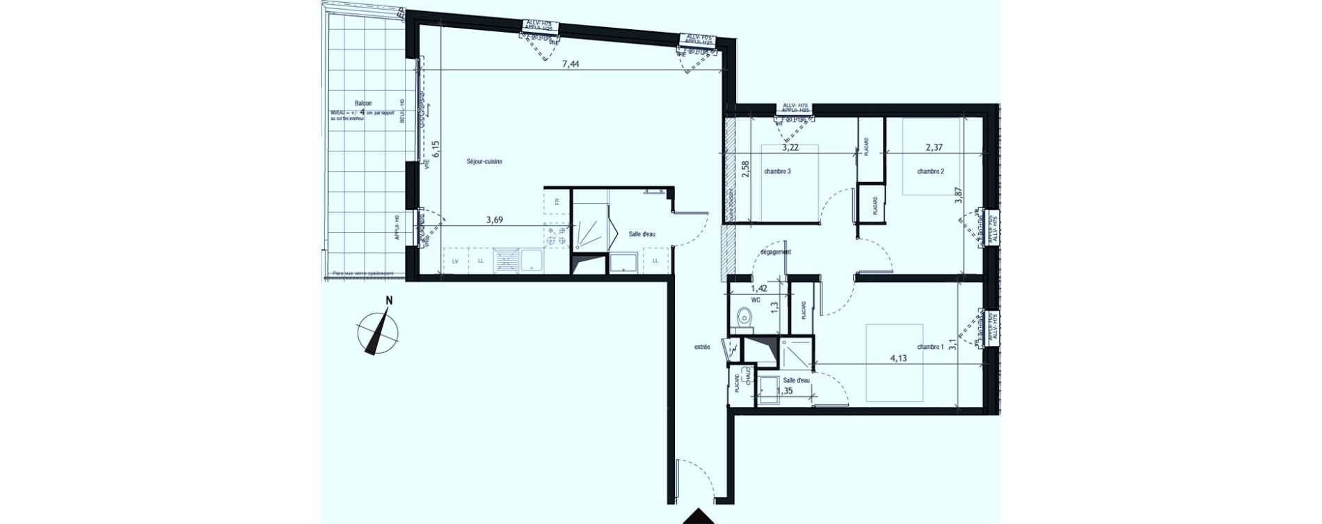 Appartement T4 de 91,32 m2 &agrave; Sarzeau Francheville - sarzeau