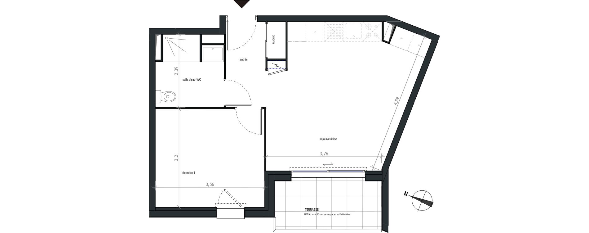 Appartement T2 de 41,84 m2 &agrave; Sarzeau Francheville - sarzeau