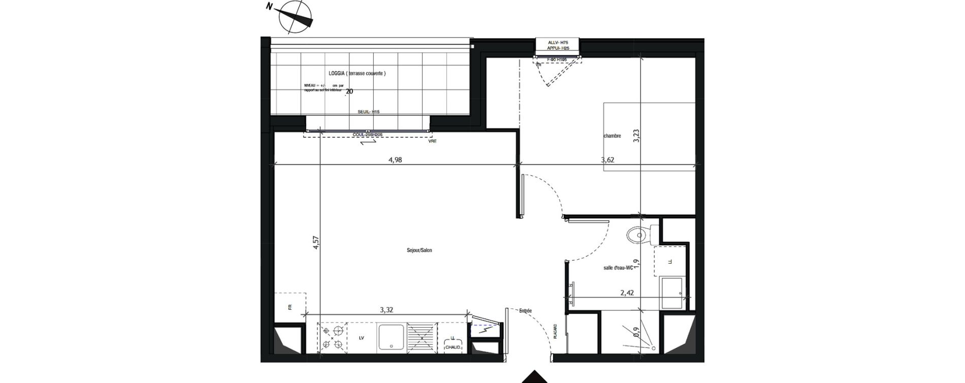 Appartement T2 de 43,41 m2 &agrave; Sarzeau Francheville - sarzeau