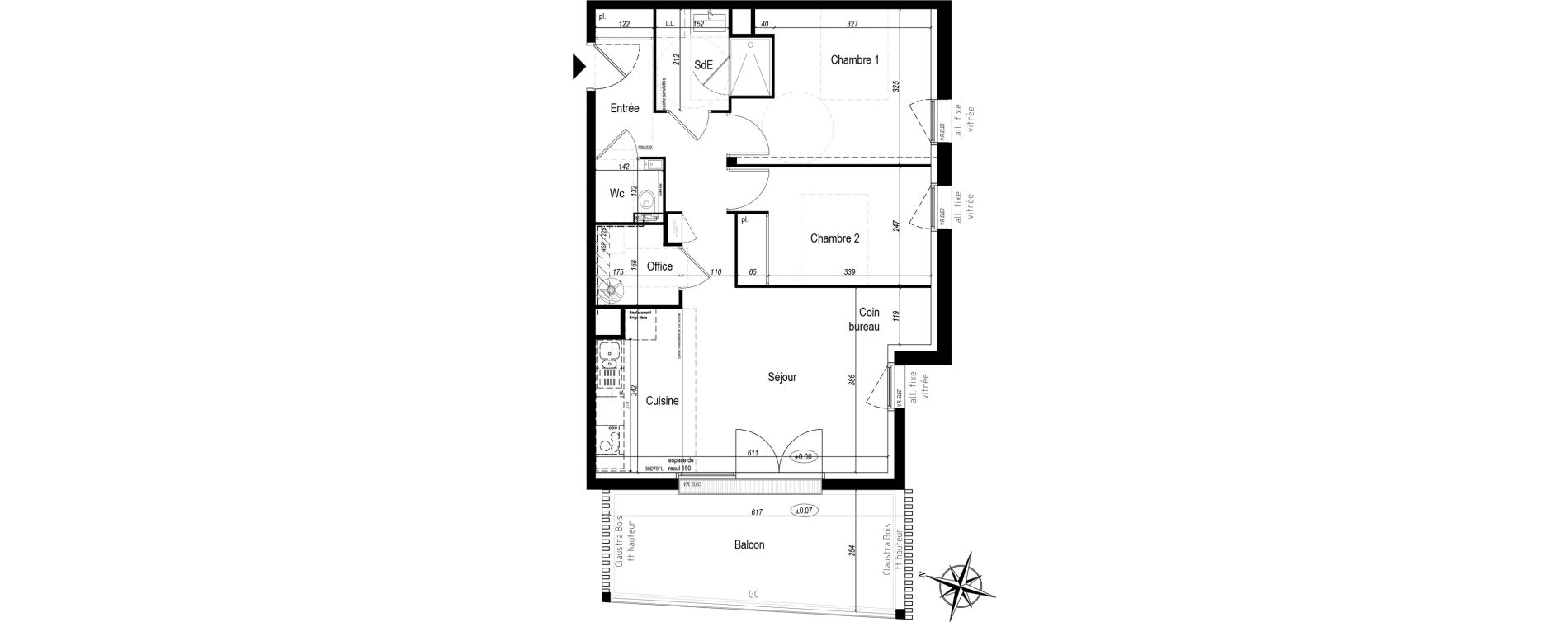 Appartement T3 de 62,98 m2 à Sarzeau Centre