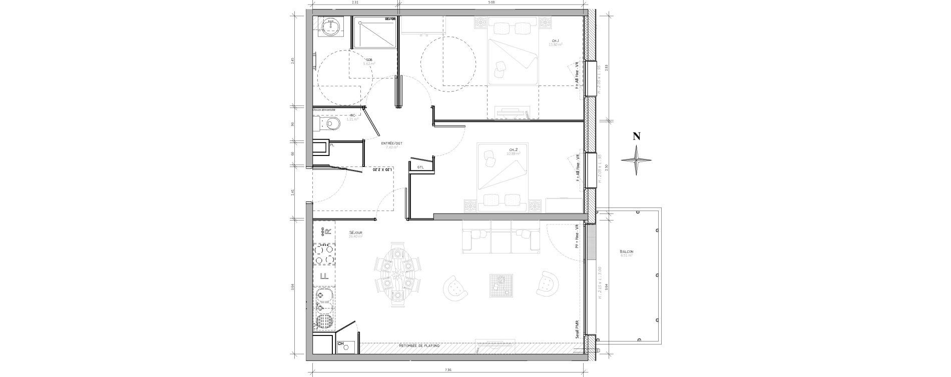 Appartement T3 de 65,34 m2 &agrave; S&eacute;n&eacute; Saint laurent