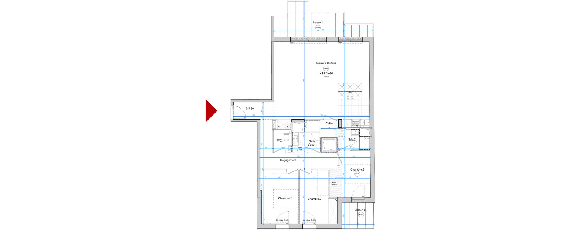 Appartement T4 de 100,83 m2 &agrave; Vannes Centre - le port