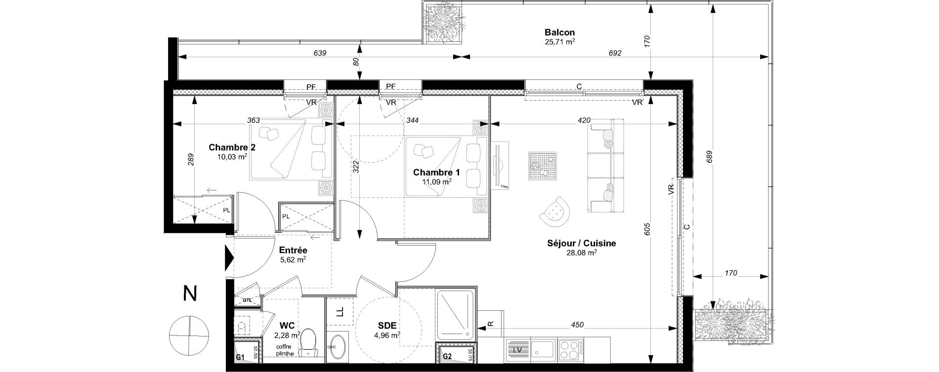 Appartement T3 de 62,06 m2 &agrave; Vannes Le rohan
