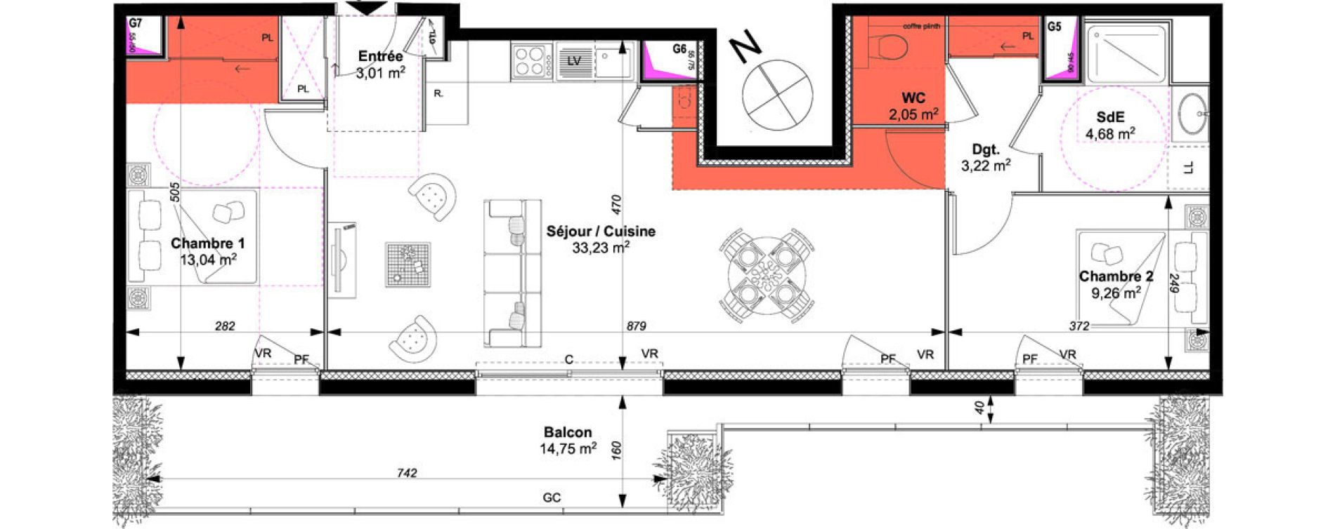 Appartement T3 de 68,49 m2 &agrave; Vannes Le rohan