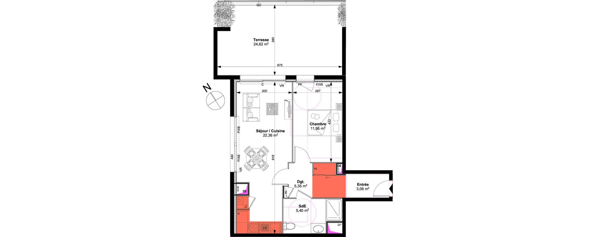 Appartement T2 de 47,73 m2 &agrave; Vannes Le rohan