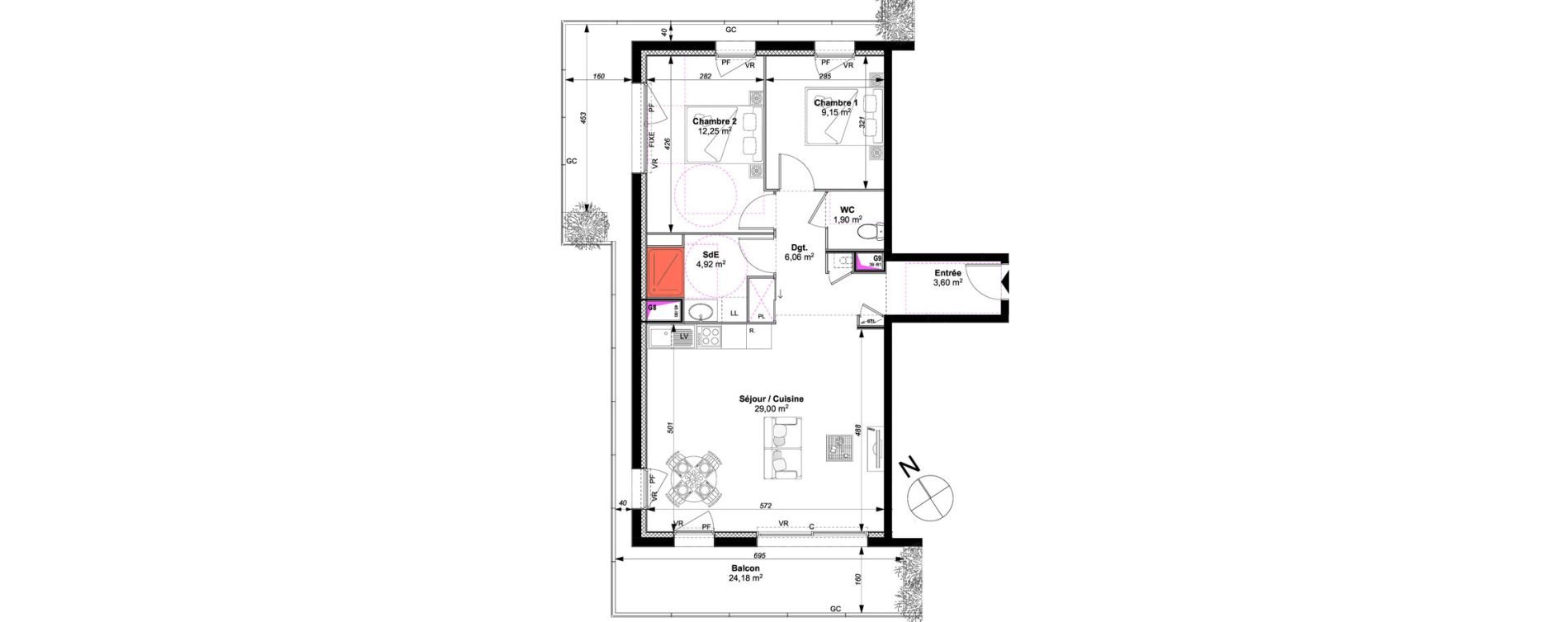 Appartement T3 de 66,68 m2 &agrave; Vannes Le rohan