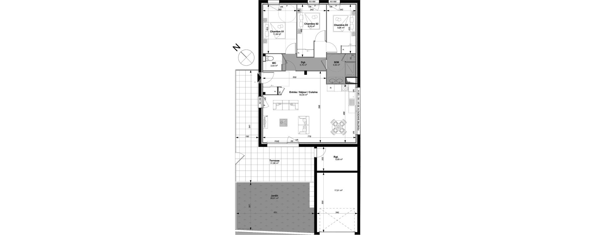 Appartement T4 de 87,88 m2 &agrave; Vannes Le rohan