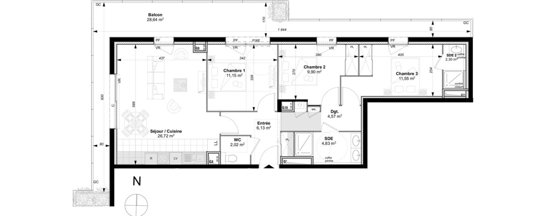 Appartement T4 de 79,17 m2 &agrave; Vannes Le rohan