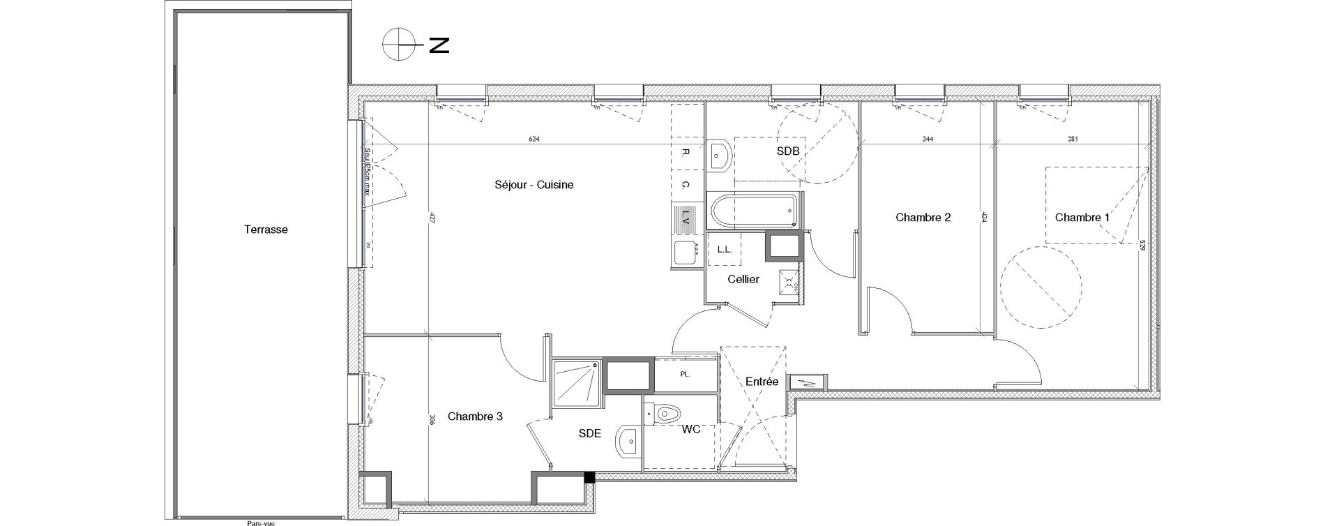 Appartement T4 de 86,41 m2 &agrave; Vannes Kerouer - nord gare