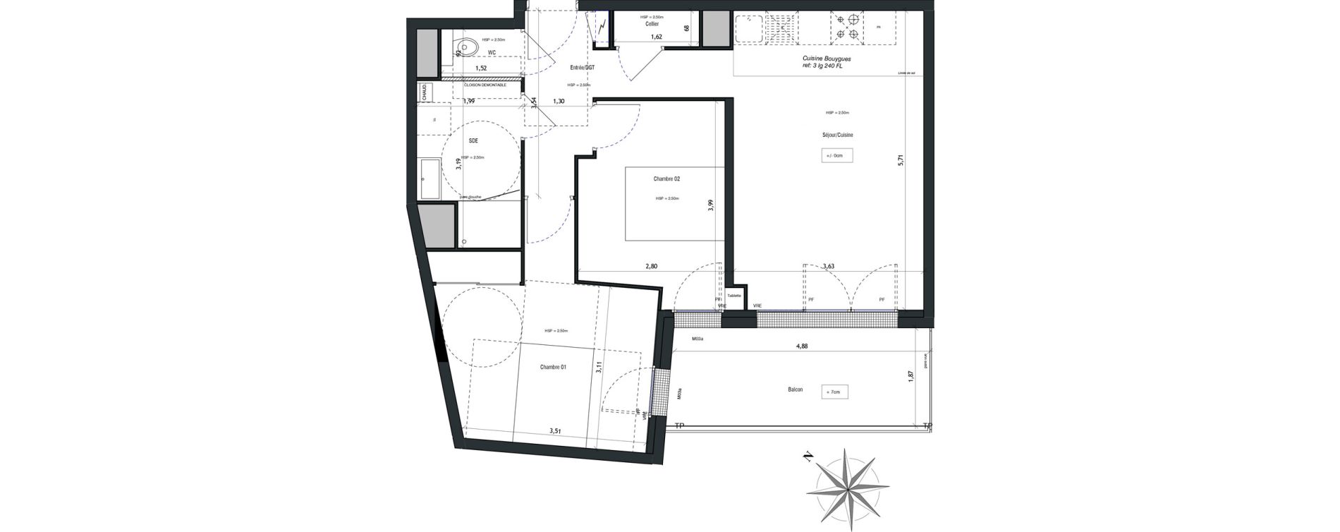 Appartement T3 de 60,13 m2 &agrave; Vannes Beaupr&eacute; - la lande - le hesqueno - grasdor
