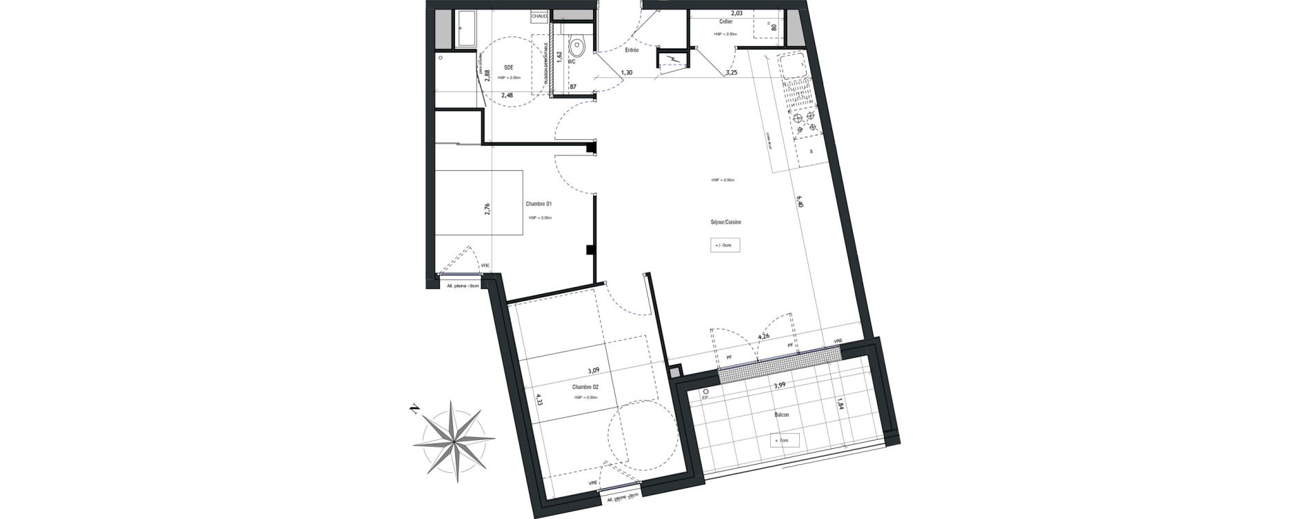Appartement T3 de 68,01 m2 &agrave; Vannes Beaupr&eacute; - la lande - le hesqueno - grasdor