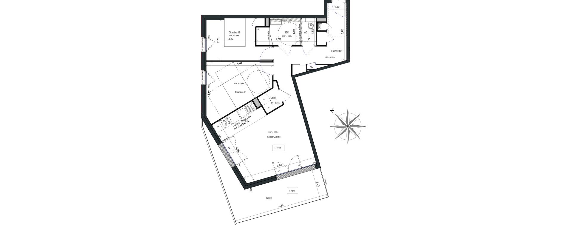 Appartement T3 de 71,04 m2 &agrave; Vannes Beaupr&eacute; - la lande - le hesqueno - grasdor