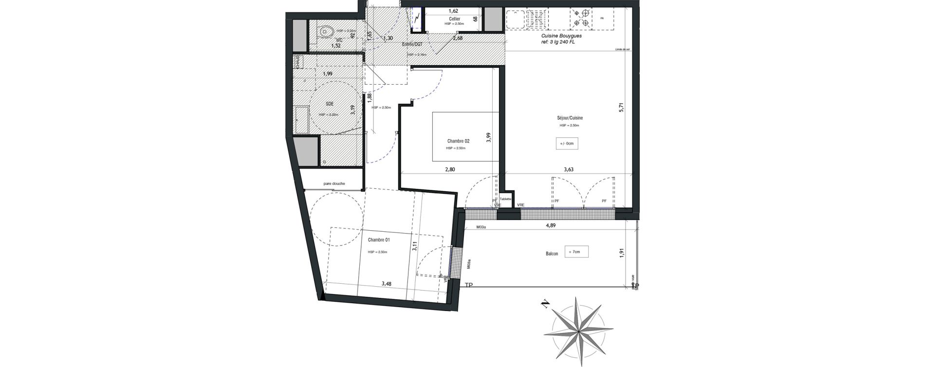 Appartement T3 de 60,13 m2 &agrave; Vannes Beaupr&eacute; - la lande - le hesqueno - grasdor