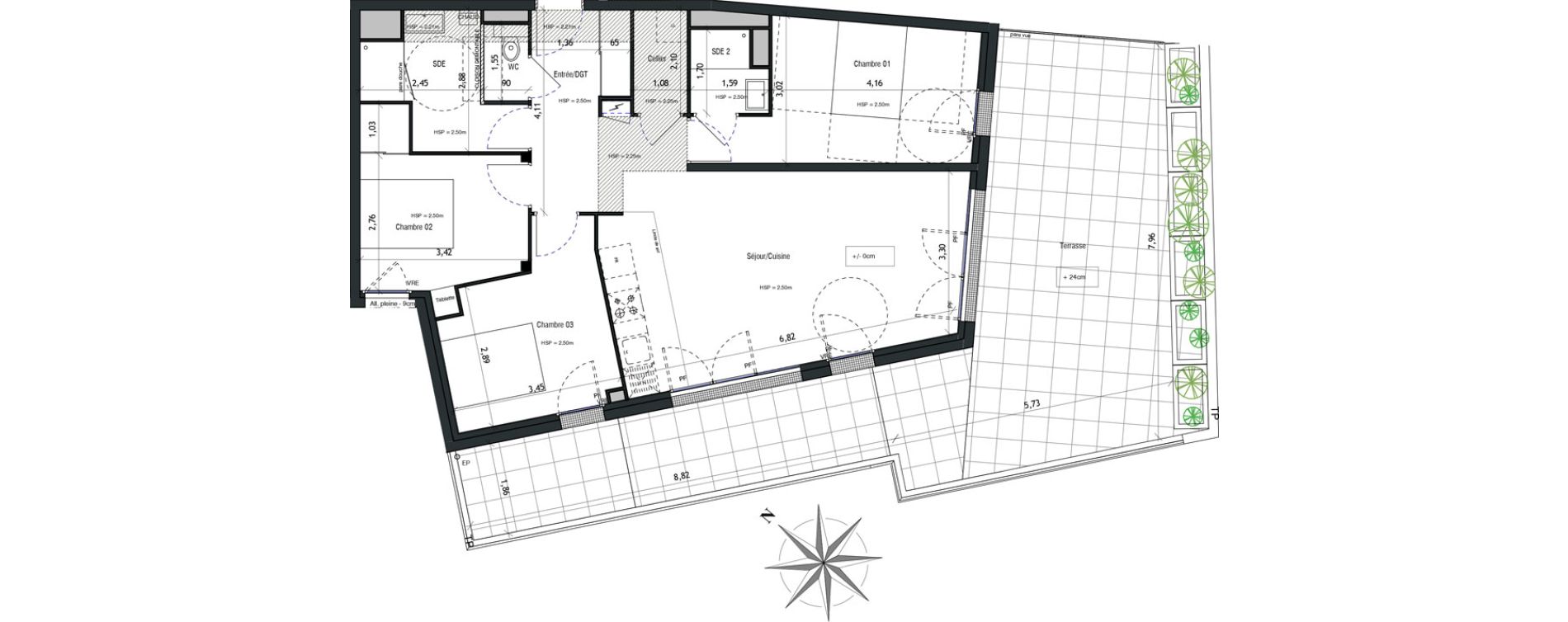 Appartement T4 de 84,58 m2 &agrave; Vannes Beaupr&eacute; - la lande - le hesqueno - grasdor