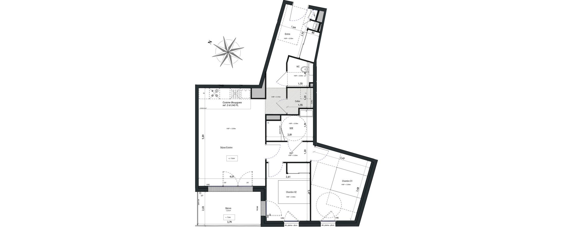 Appartement T3 de 68,11 m2 &agrave; Vannes Beaupr&eacute; - la lande - le hesqueno - grasdor