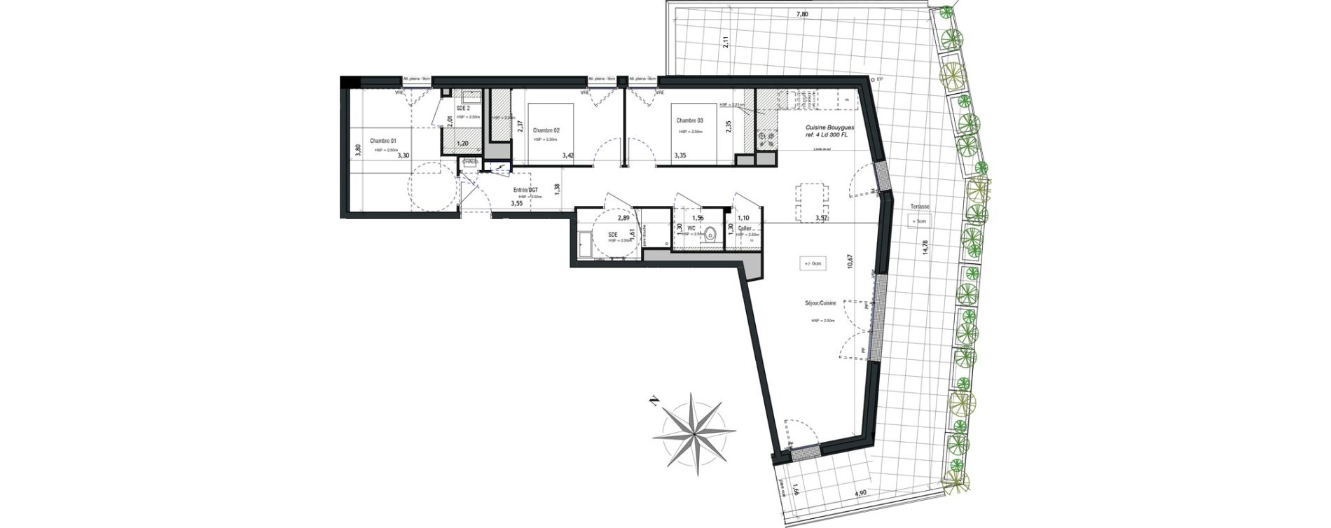 Appartement T4 de 87,76 m2 &agrave; Vannes Beaupr&eacute; - la lande - le hesqueno - grasdor