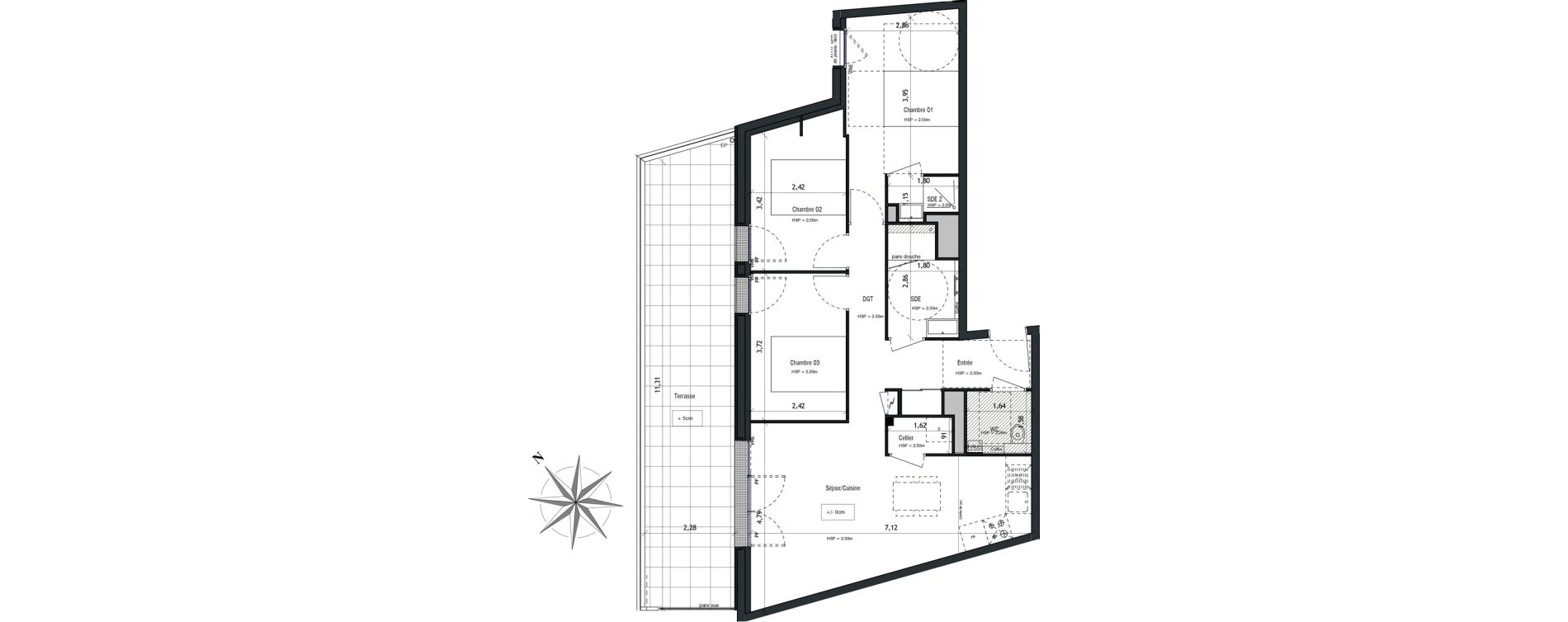 Appartement T4 de 74,97 m2 &agrave; Vannes Beaupr&eacute; - la lande - le hesqueno - grasdor