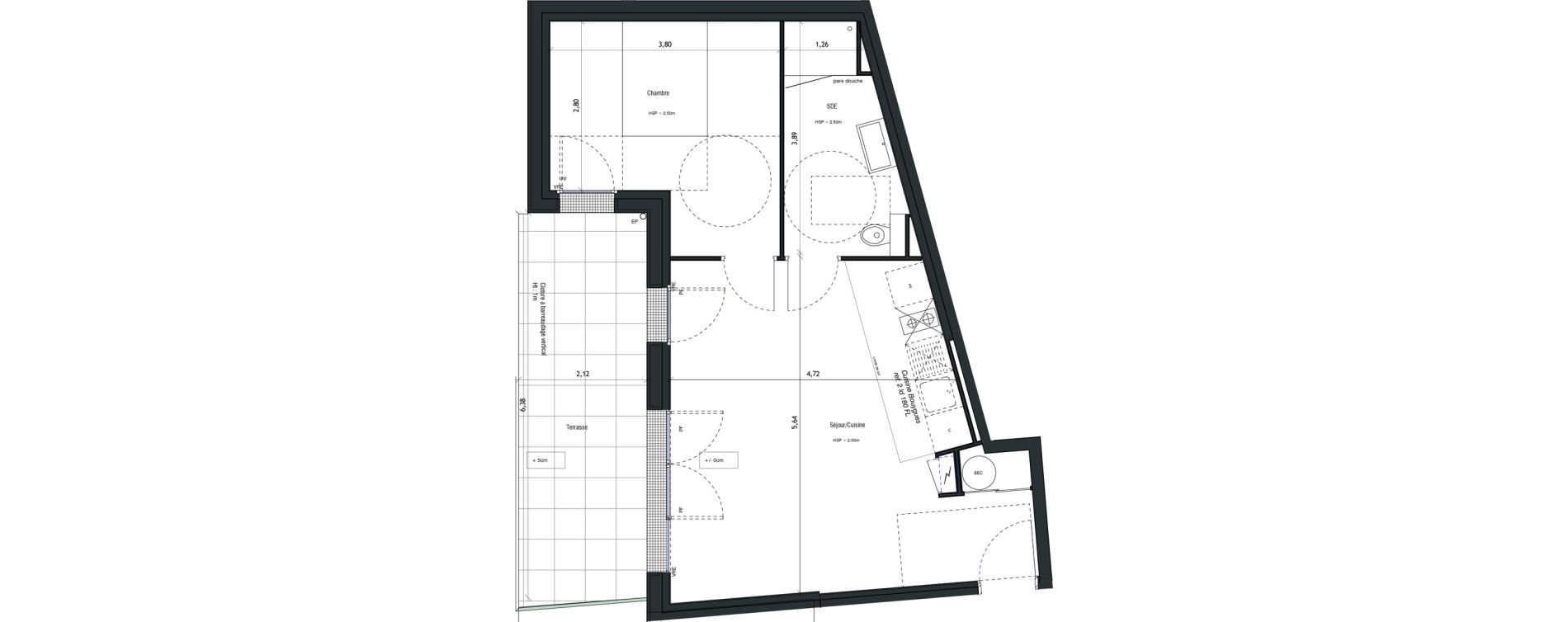 Appartement T2 de 47,18 m2 &agrave; Vannes Beaupr&eacute; - la lande - le hesqueno - grasdor